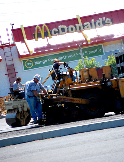 Greg Flynn and his crrew working on the McDonald's site.